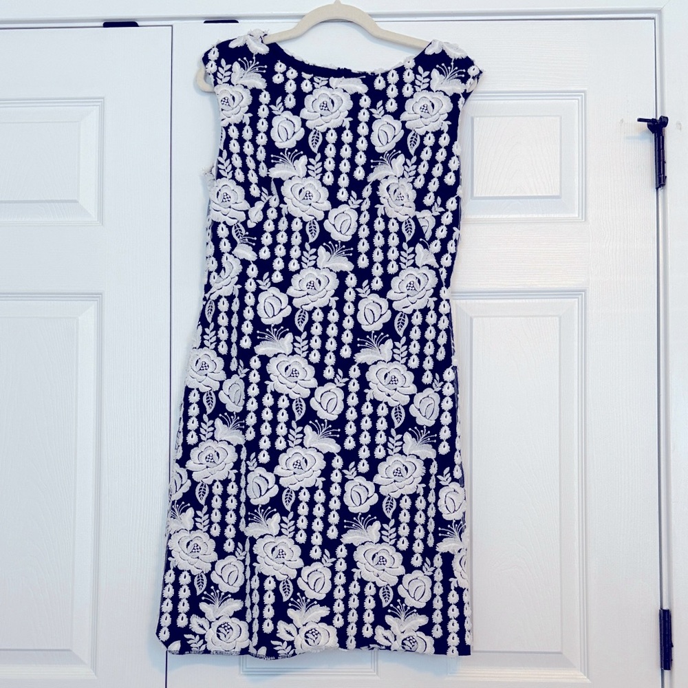 Lauren by Ralph Lauren Navy and White Floral Dress